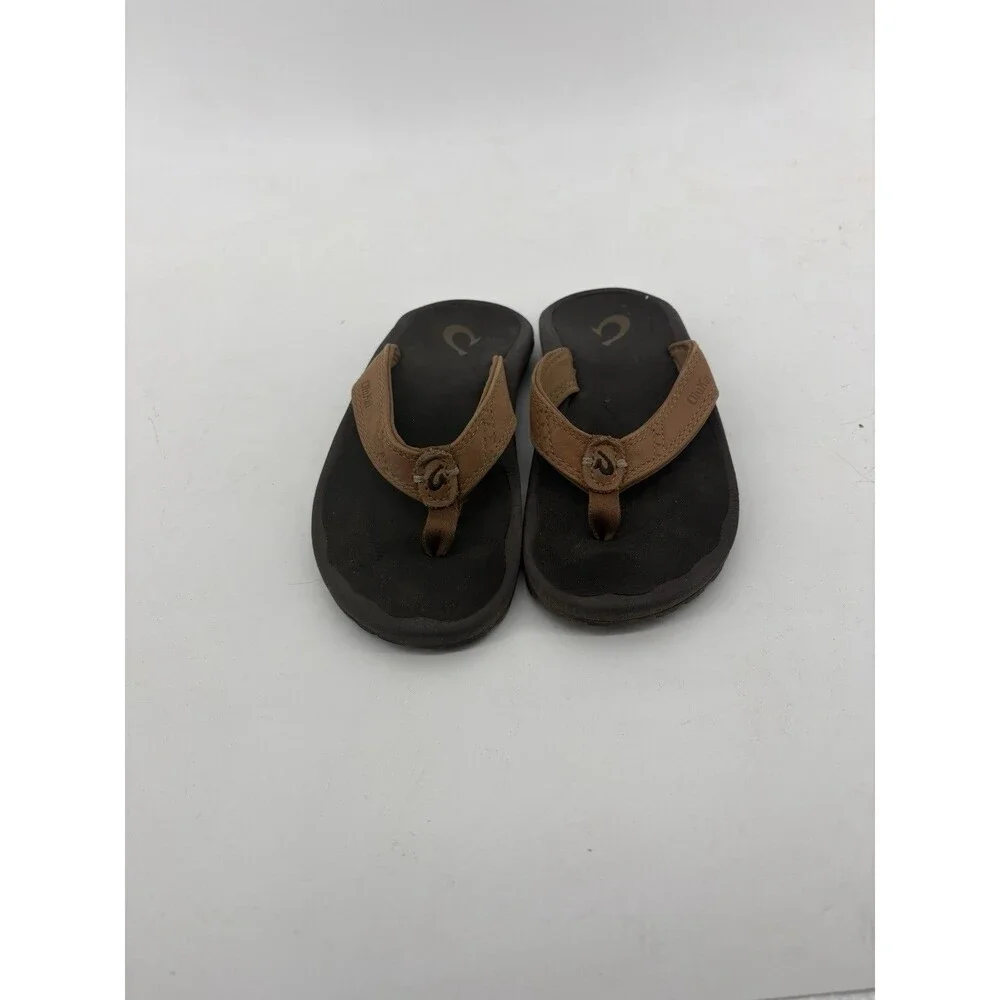 Olukai Kids Brown Flip Flops Size 13 Beach Surfer Outdoors